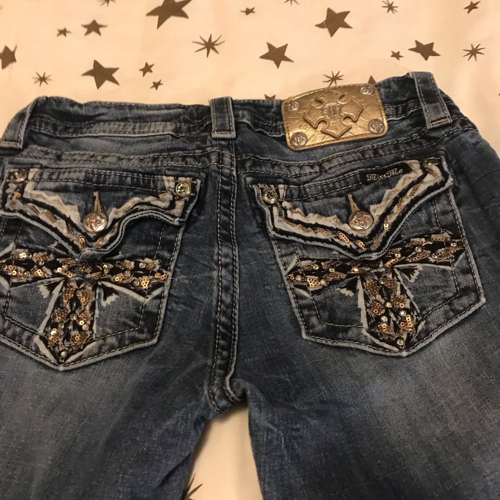 Gold Embellished Miss Me Jeans